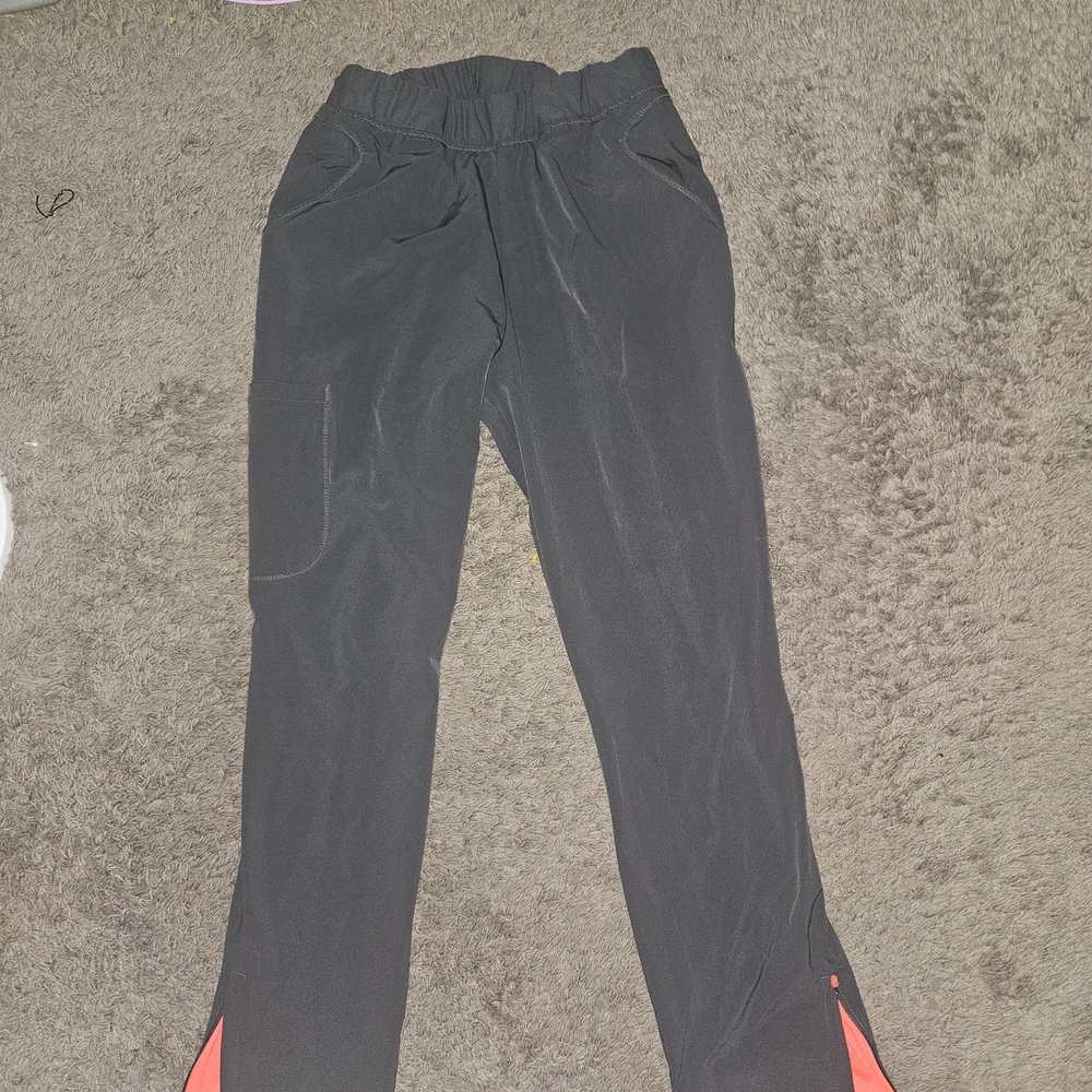Cherokee Infinity Grey With Bright Orange Scrub Pants